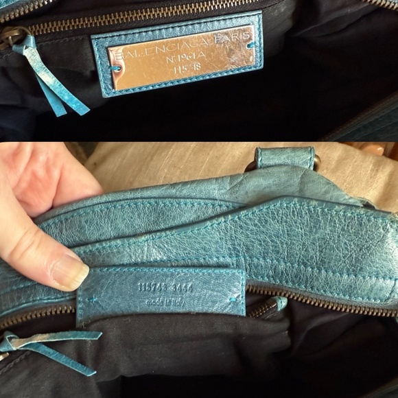 BALENCIAGA Spring 2005 City Bag Teal Blue, Chevre Leather - Rare, HTF Color! - Picture 11 of 16